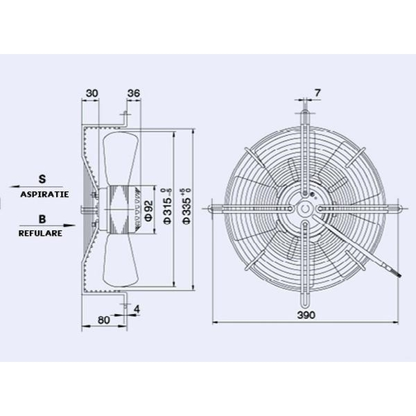 Ventilator axial aspirație 315 mm WEIGUANG YWF4E-315S [4]