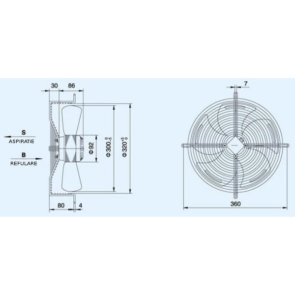 Ventilator axial aspirație 300 mm WEIGUANG YWF4E-300S [4]