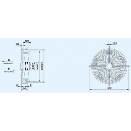 Ventilator axial aspirație 500 mm WEIGUANG YWF4E-500S [4]