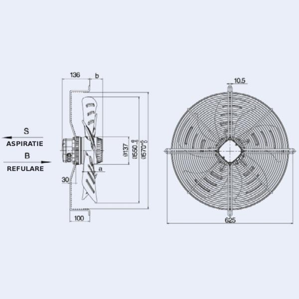 Ventilator axial aspirație 550 mm WEIGUANG YWF4D-550S [4]