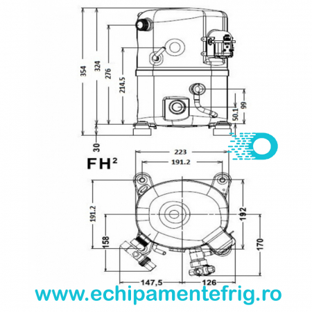 Compresor Tecumseh CAJ 9510 Z | CAJ9510Z - Model nou AJ4510P-FZ [1]