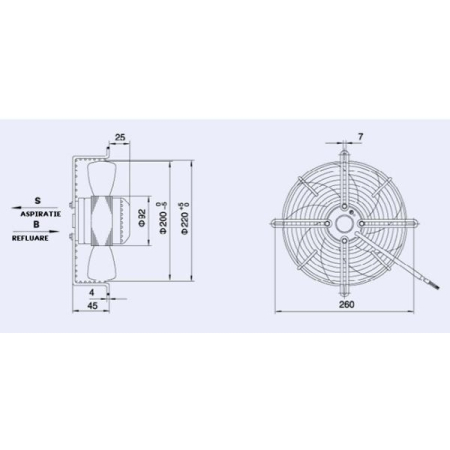 Ventilator axial aspirație 200 mm WEIGUANG YWF4E-200S [2]