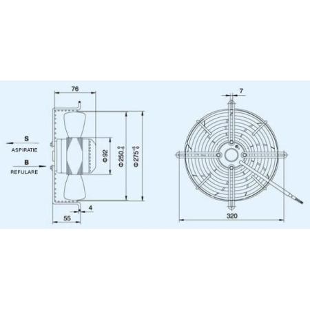 Ventilator axial aspirație 250 mm WEIGUANG YWF4E-250S [3]