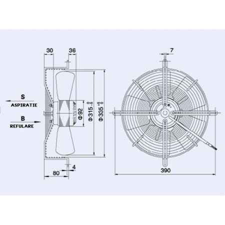 Ventilator axial aspirație 315 mm WEIGUANG YWF4E-315S [3]