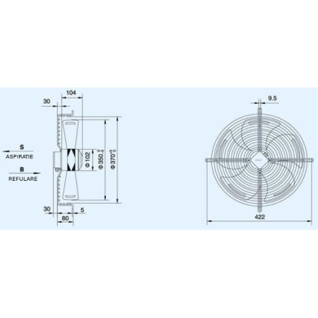 Ventilator axial aspirație 350 mm WEIGUANG YWF4E-350S [3]