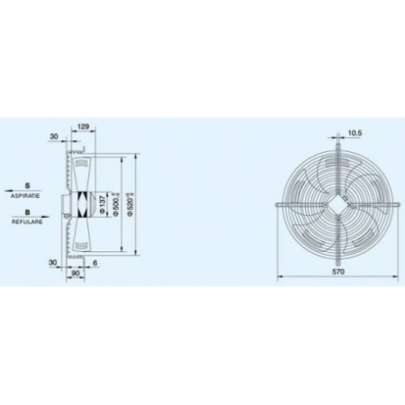 Ventilator axial aspirație 500 mm WEIGUANG YWF4E-500S [3]