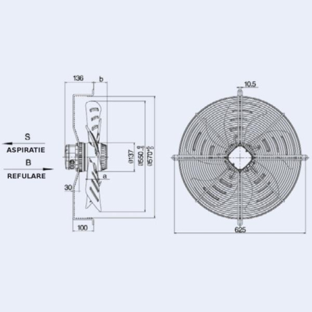 Ventilator axial aspirație 550 mm WEIGUANG YWF4D-550S [3]