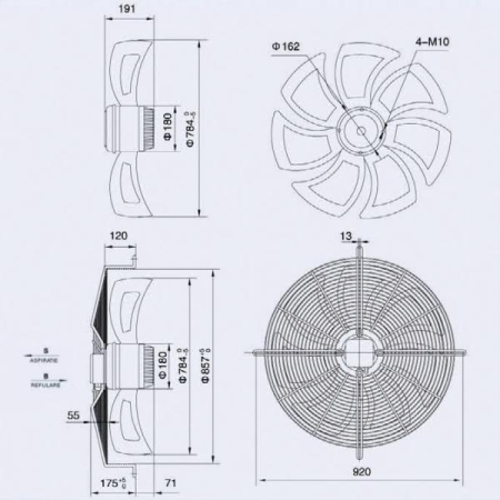 Ventilator axial aspirație 800 mm WEIGUANG YWF6D-800S [3]