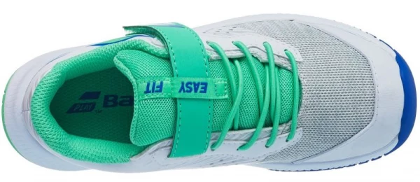 Pantofi Babolat Pulsion All Court Kid - velcro - Alb / Verde [4]