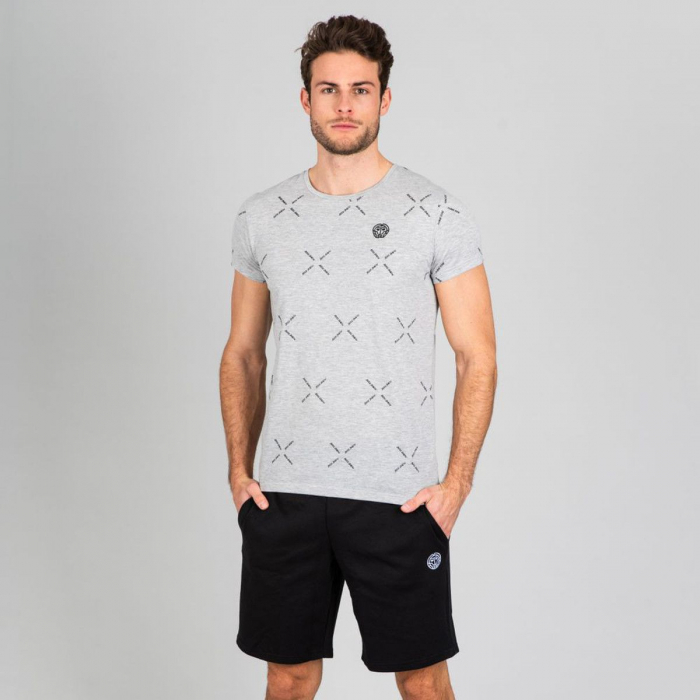 Tricou BIDI BADU Aleko Basic Tape Barbat - Gri [3]