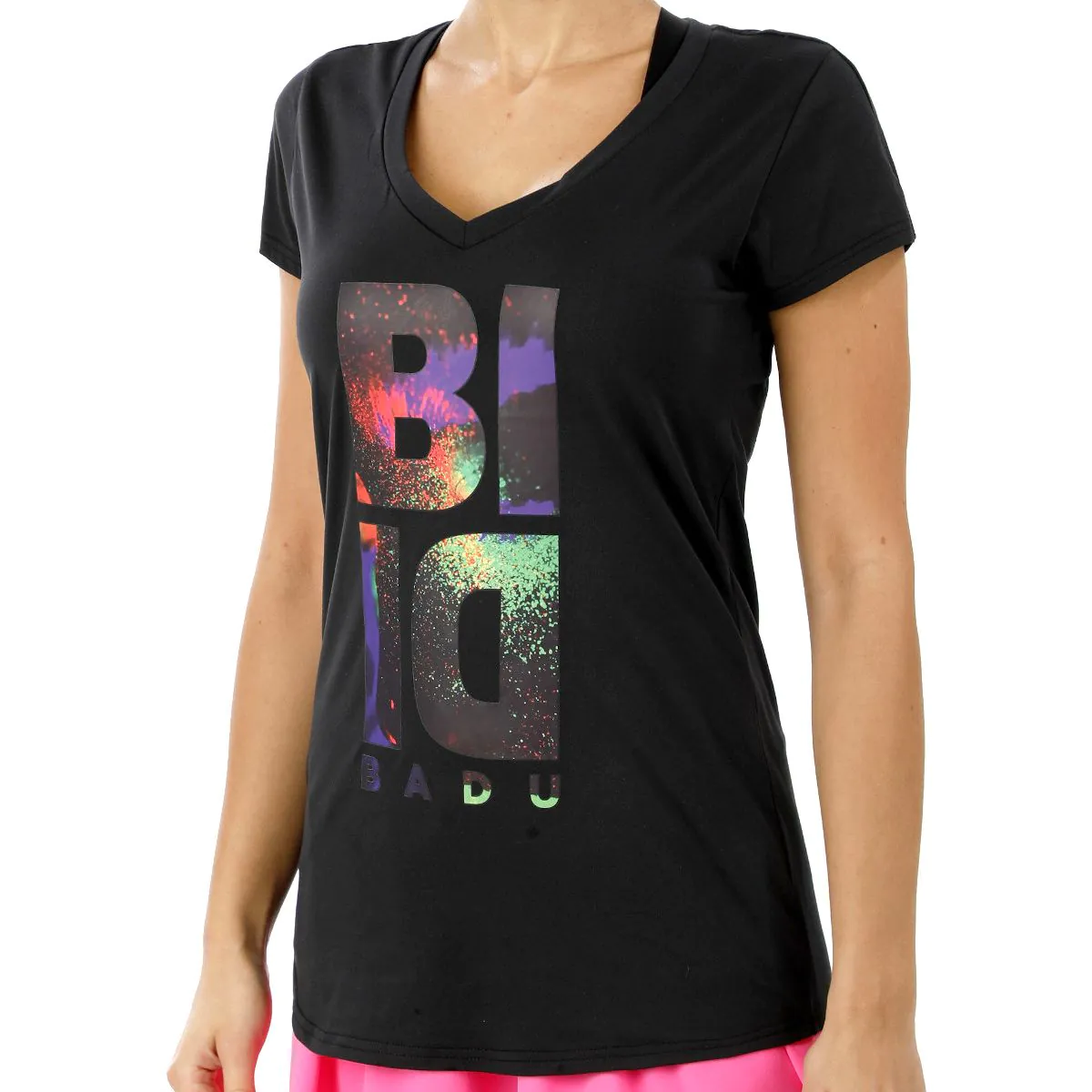 Tricou BIDI BADU Isela Lifestyle Dama - Negru Neon [2]