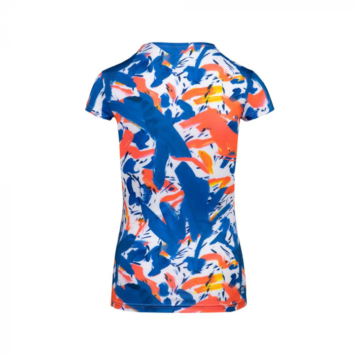 Tricou BIDI BADU Issa Tech Roundneck Fata - Albastru Inchis/Rosu [2]