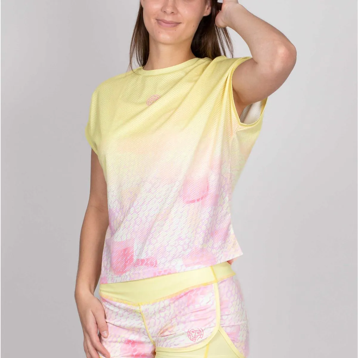 Tricou BIDI BADU Nadra Tech Dama - Galben Deschis/Roz [4]