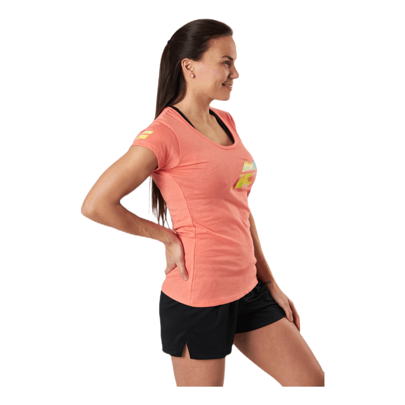 Tricou dama Babolat Exercise Big Flag - rosu fluo [3]