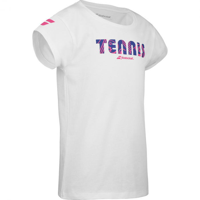 Tricou fete Babolat Exercise - alb/albastru [2]