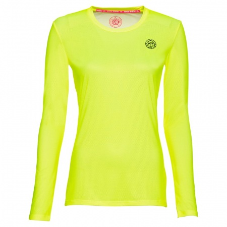 Bluze si hanorace fete - Bluza BIDI BADU Mina Tech Roundneck Fata - Galben Neon