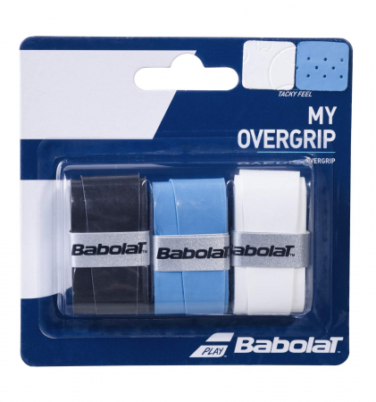 Gripuri si Overgripuri - Overgrip Babolat My Overgrip x3 - Negru / Albastru / Alb