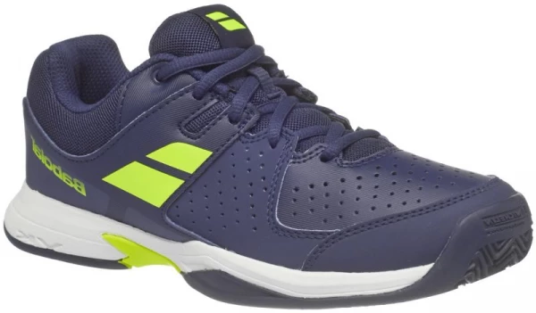 Pantofi tenis copii si juniori - Pantofi Babolat Pulsion Clay Junior - Albastru Inchis / Galben Fluo