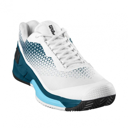 Pantofi tenis barbati - Pantofi sport tenis Wilson Rush Pro 4.0 Clay Wh/Blue Coral/Blu