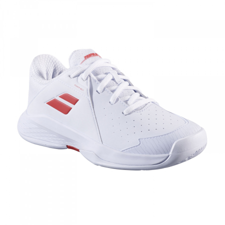 Pantofi - Pantofi tenis Babolat Propulse Junior 3 All Court - alb/rosu