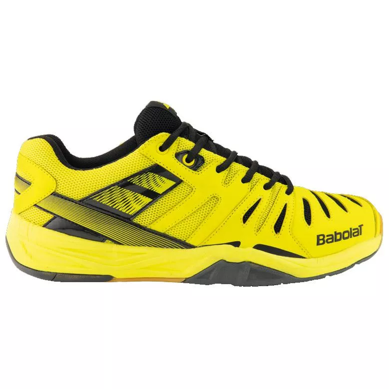 Pantofi tenis copii si juniori - Pantofi Babolat Shadow Club Indoor - Galben / Negru