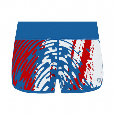 Pantaloni scurti - Short fete - Short BIDI BADU Zuri Tech 2 in 1 Fata - Albastru/Alb/Rosu