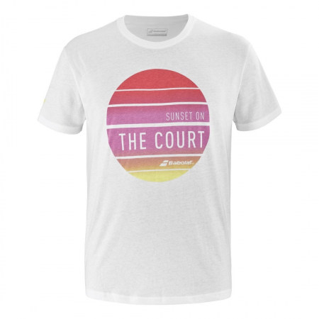 Imbracaminte barbati - Tricou Babolat Exercise Message Barbat - Alb / Roz