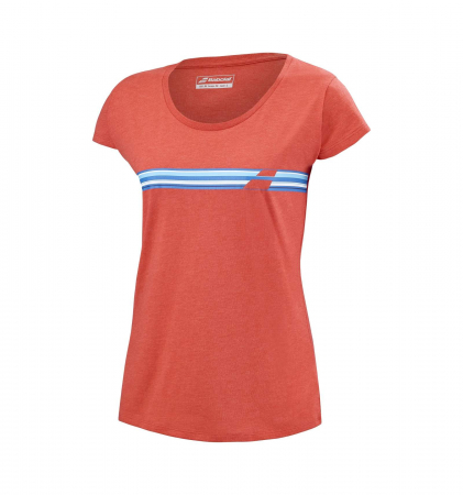 Imbracaminte dama - Tricou Babolat Exercise Stripes Dama - Rosu