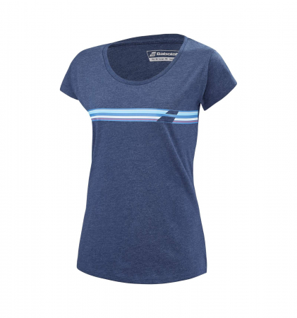 Imbracaminte dama - Tricou Babolat Exercise Stripes Dama - Albastru Inchis