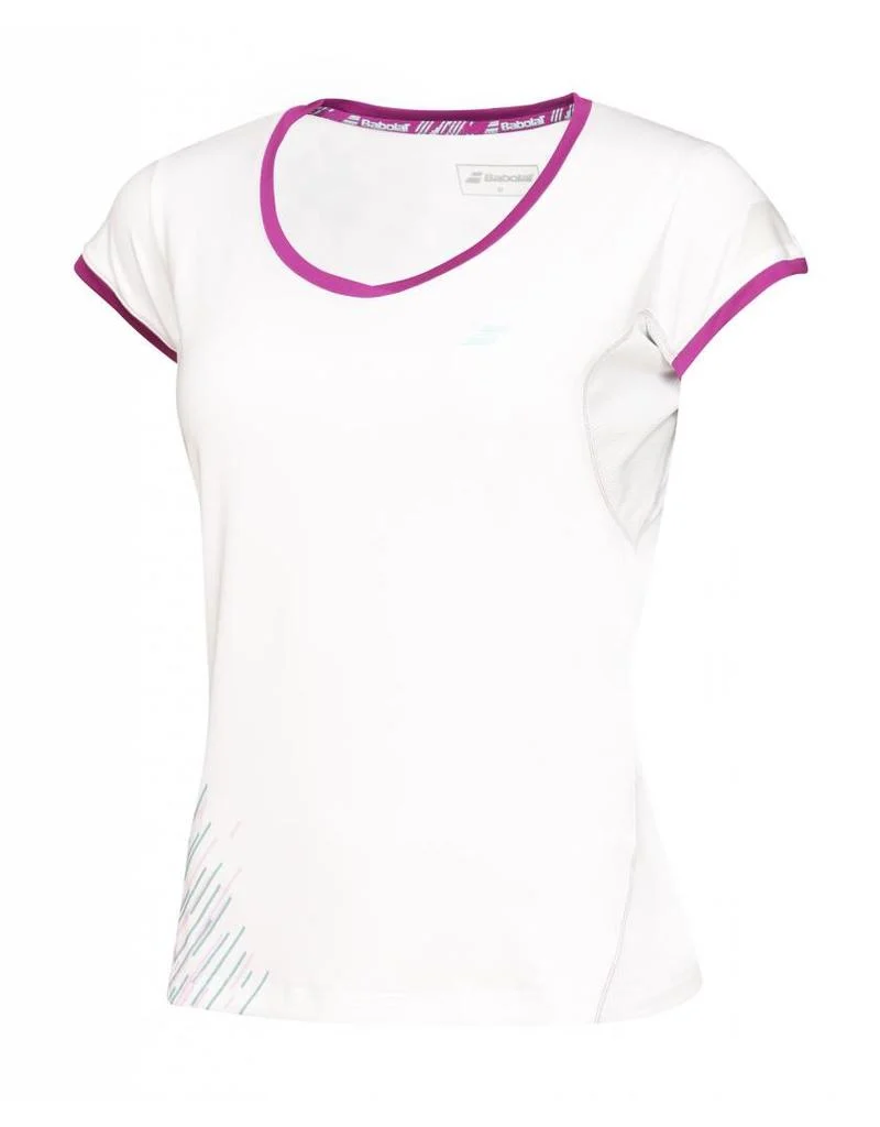 Tricouri dama - Tricou Babolat Performance Cap Sleeves Dama - alb