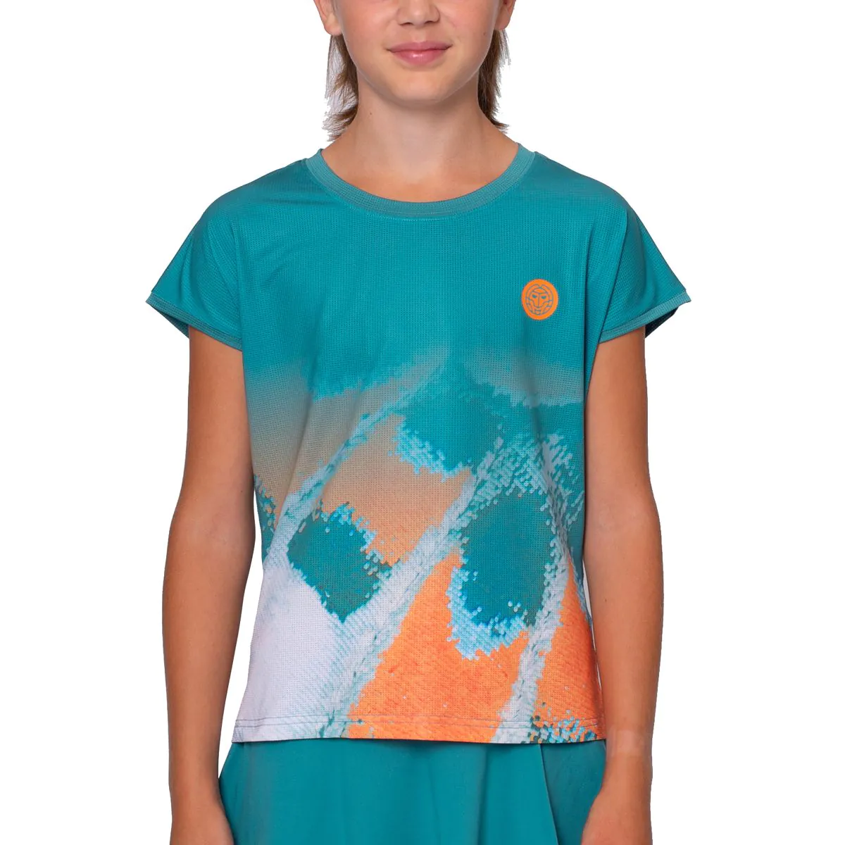 Tricouri fete - Tricou fete Bidi Badu Melbourne 2025 - petrol/portocaliu