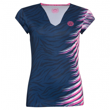 Tricouri dama - Tricou BIDI BADU Bella 2.0 Tech Dama - Albastru Inchis/Roz