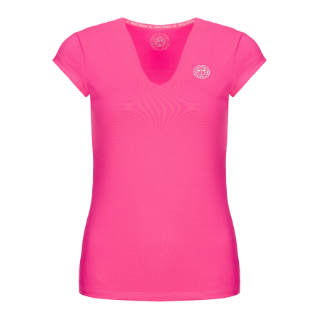 Tricouri dama - Tricou BIDI BADU Bella 2.0 Tech V-Neck Dama - Roz