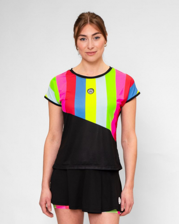 Tricouri dama - Tricou BIDI BADU New York Capsleeve Dama - Negru/Mixed