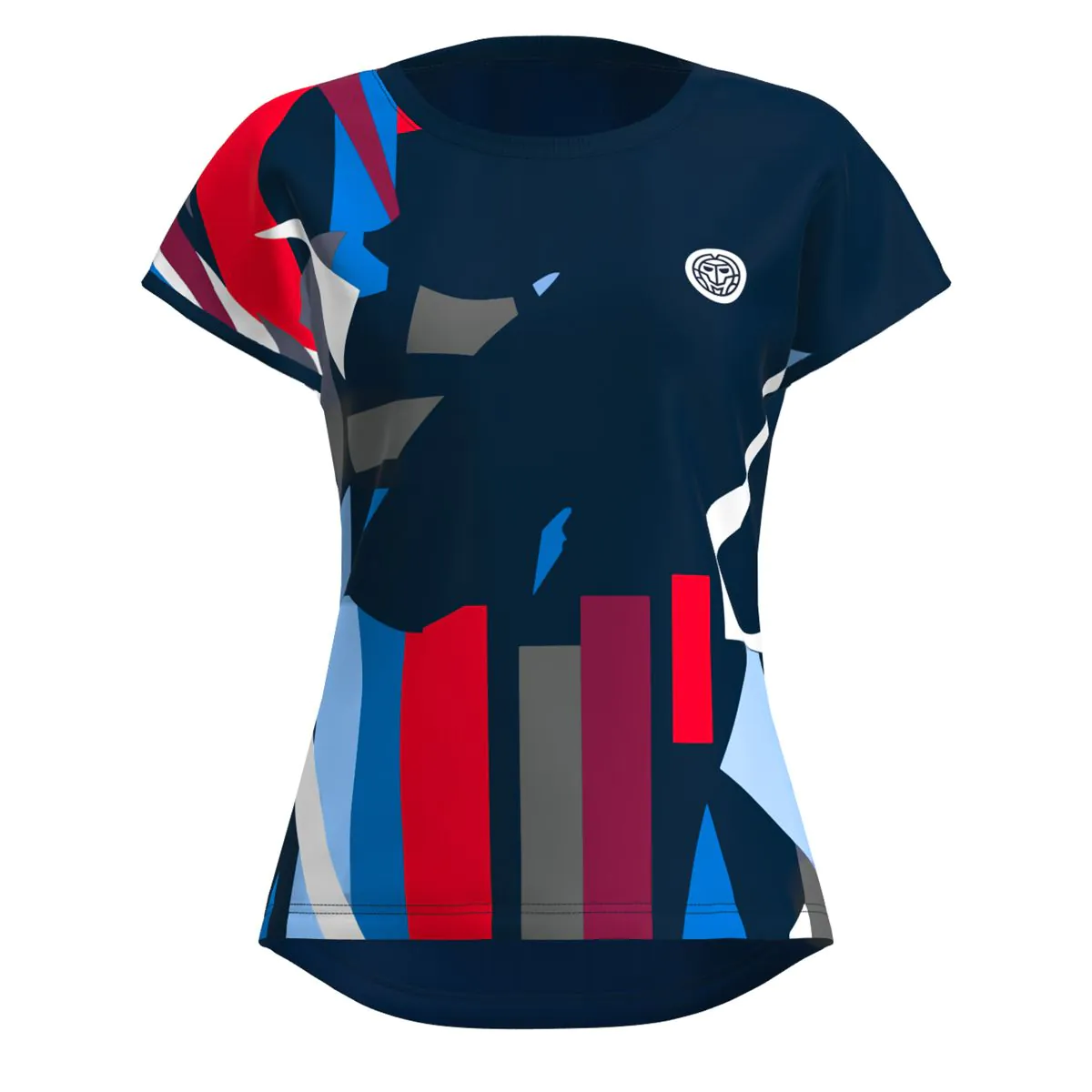 Tricouri fete - Tricou fete BIDI BADU New York 2024 Capsleeve - Bleumarin/Rosu/Albastru