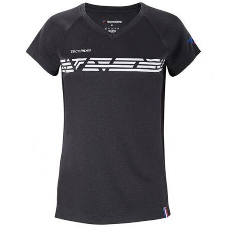 Tricouri fete - Tricou fete Tecnifibre Airmesh BLK Heather Junior