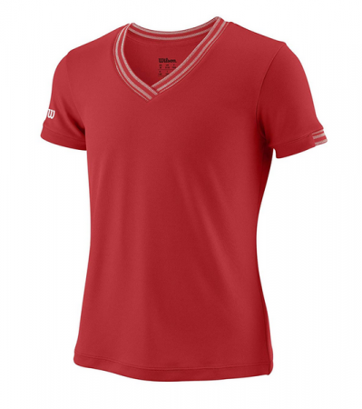 Imbracaminte fete - Tricou Wilson Team V-Neck, fete, rosu