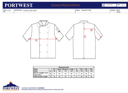 Tunică bucătar Cumbria Chefs [3]