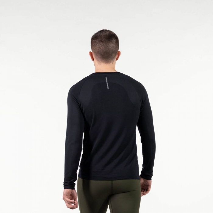 Bluza alergare barbati maneca lunga ROCKAY ZEPHYR Long Sleeve Seamless, Negru [2]