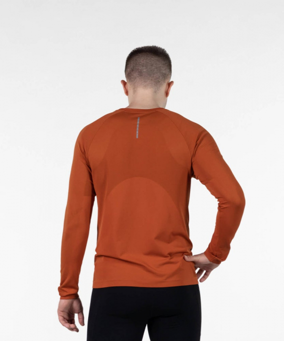 Bluza alergare barbati maneca lunga ROCKAY ZEPHYR Long Sleeve Seamless, Portocaliu [7]