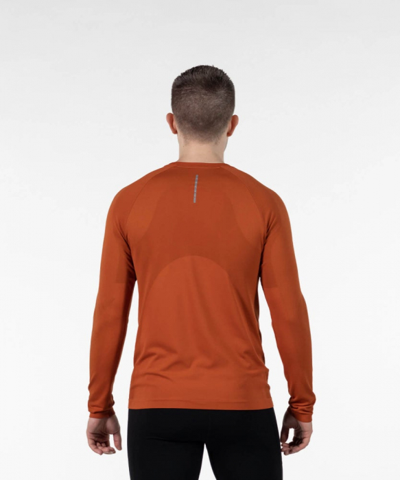 Bluza alergare barbati maneca lunga ROCKAY ZEPHYR Long Sleeve Seamless, Portocaliu [2]