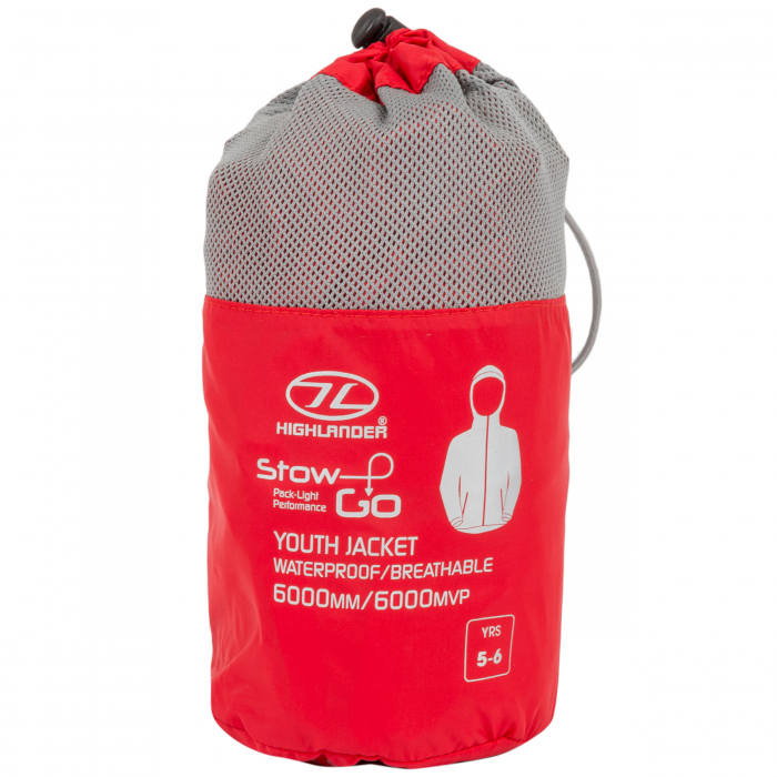 Jacheta copii Waterproof/Windproof Highlander Stow&Go Kids, Rosu [3]