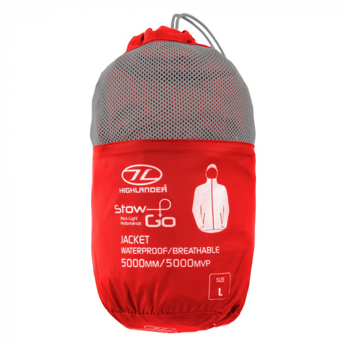 Jacheta Waterproof/Windproof Highlander Stow&Go, Rosu [6]