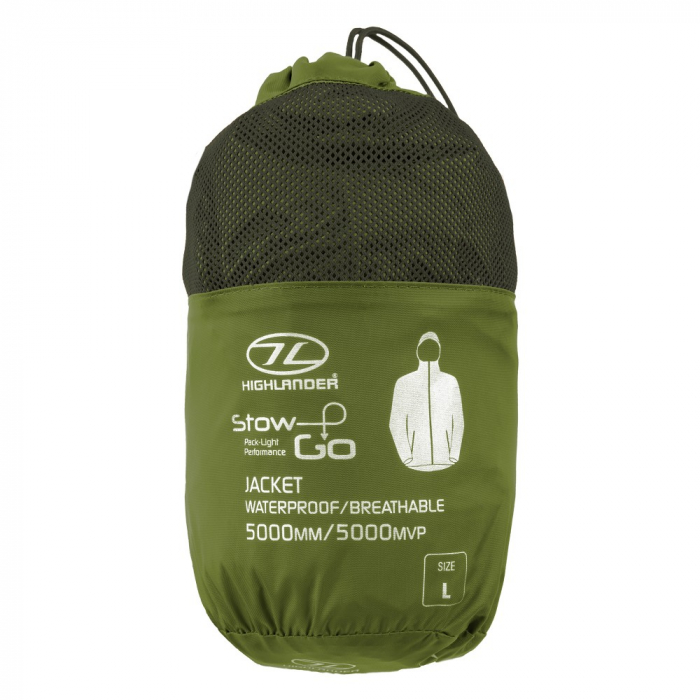 Jacheta Waterproof/Windproof Highlander Stow&Go, Verde [6]