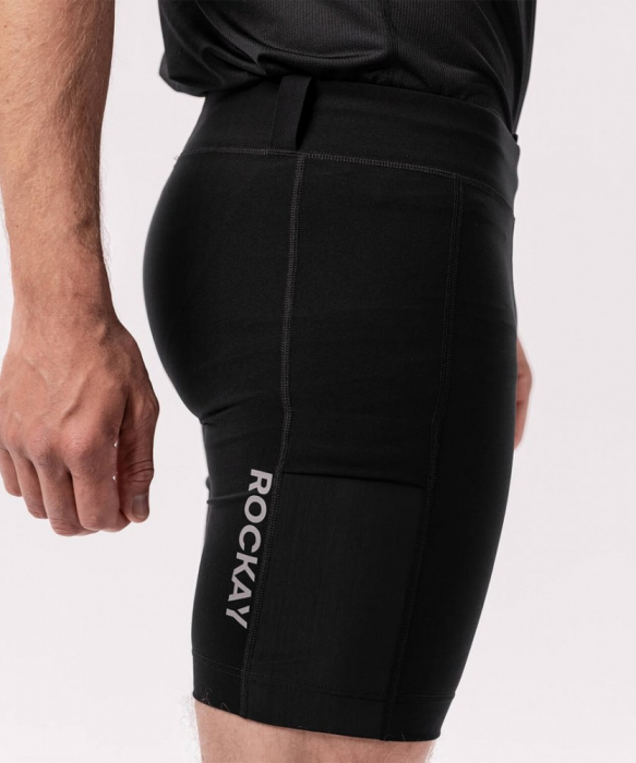 Pantaloni scurti alergare barbati ROCKAY FLARE HALF TIGHT, Negru [3]