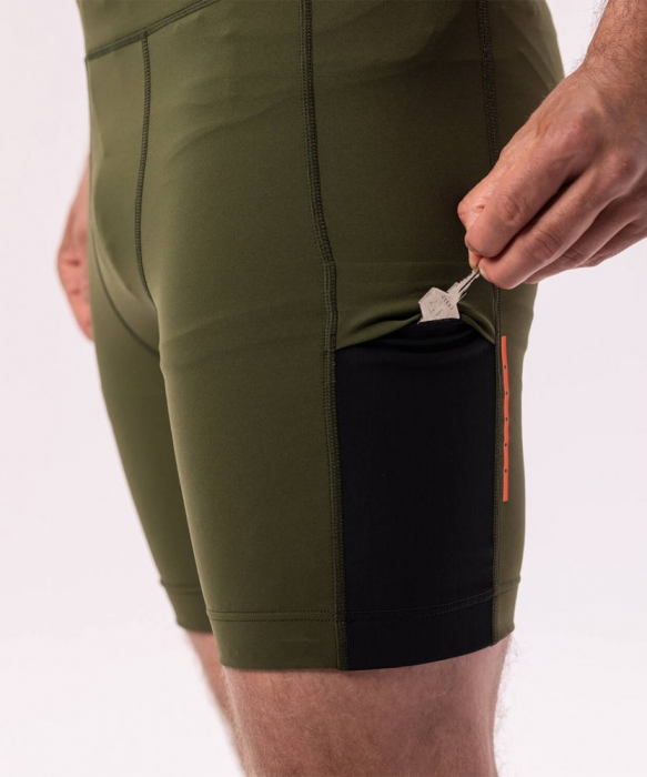 Pantaloni scurti alergare barbati ROCKAY FLARE HALF TIGHT, Verde [3]