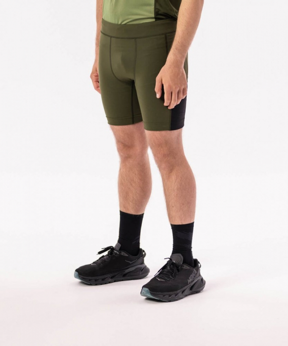 Pantaloni scurti alergare barbati ROCKAY FLARE HALF TIGHT, Verde [4]