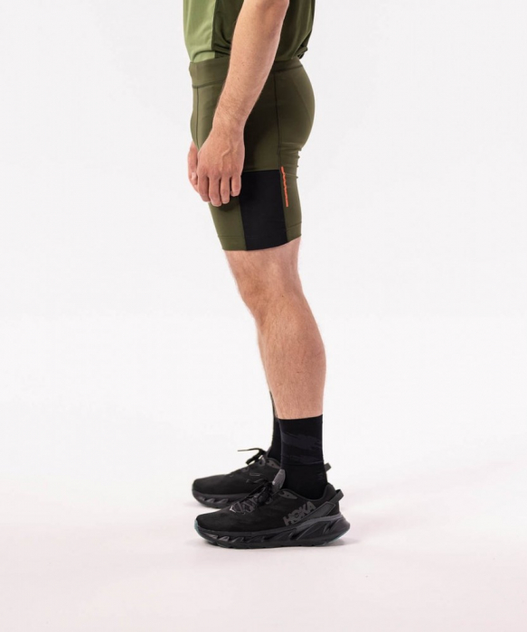 Pantaloni scurti alergare barbati ROCKAY FLARE HALF TIGHT, Verde [2]