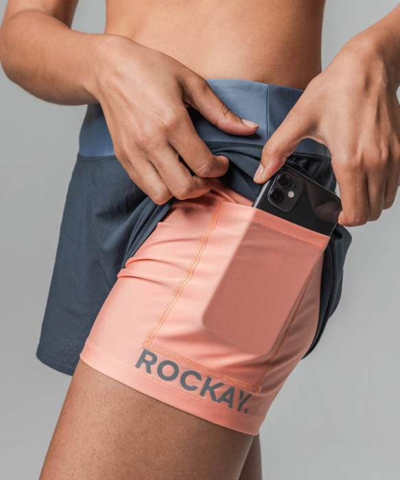 Pantaloni scurti alergare femei Rockay 2-in-1 [6]
