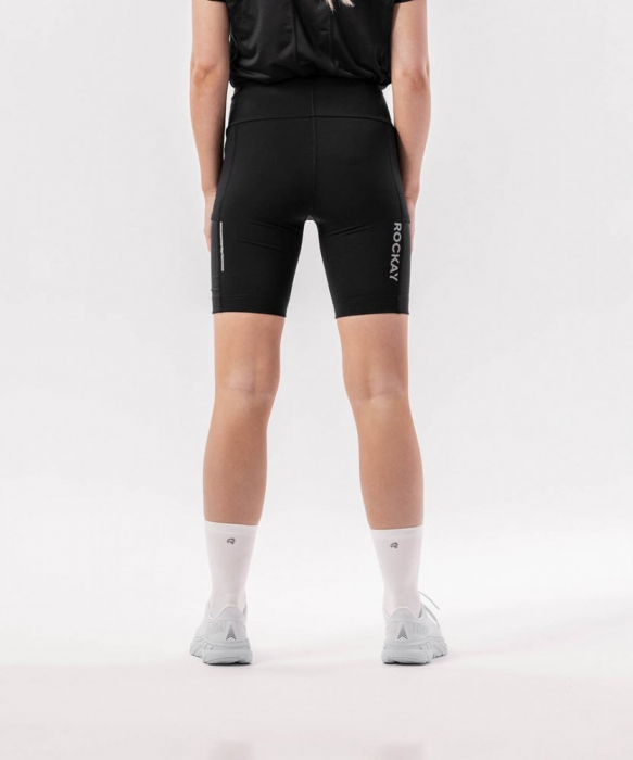 Pantaloni scurti alergare femei ROCKAY FLARE HALF TIGHT, Negru [8]